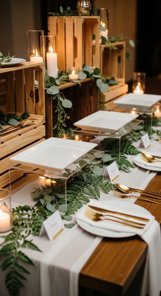 Chic Wedding Buffet Table Ideas