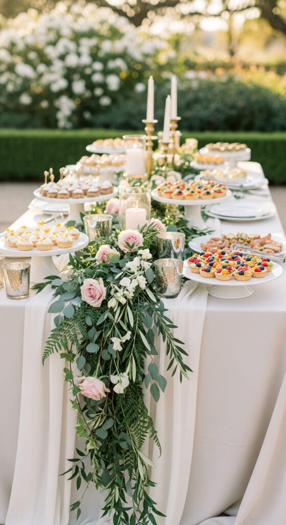 Chic Wedding Buffet Table Ideas