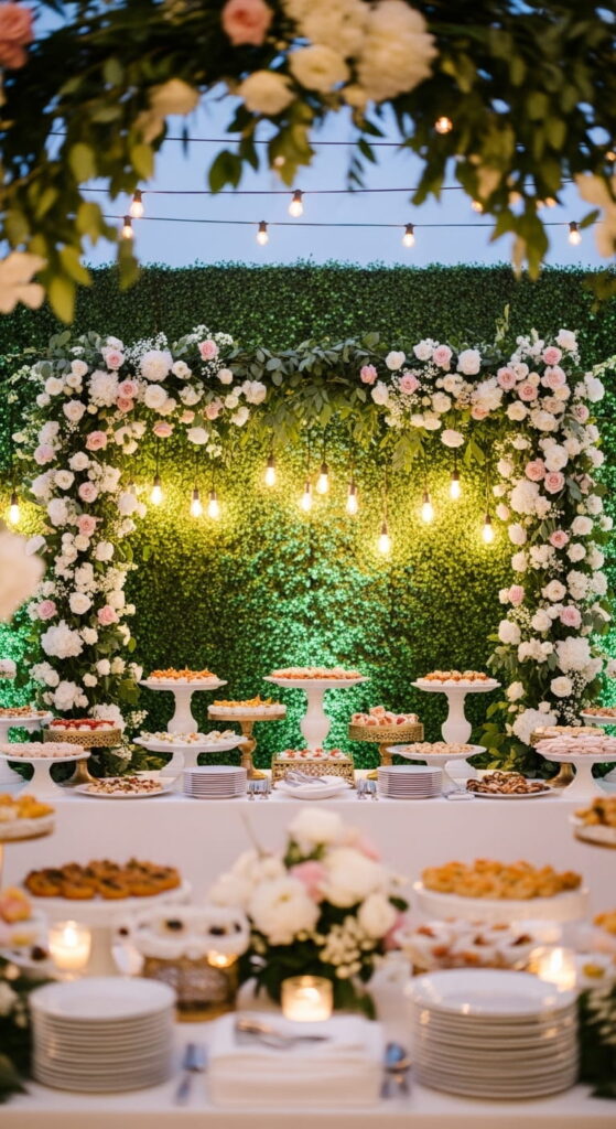 Chic Wedding Buffet Table Ideas